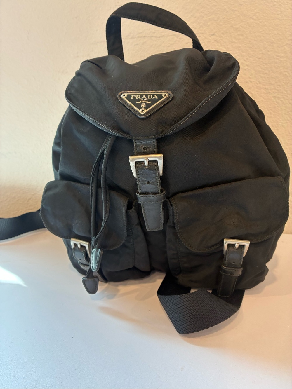 Prada Black Nylon Mini Backpack